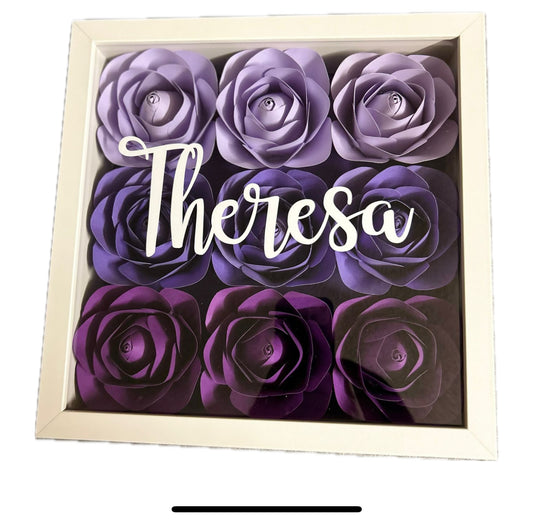 Small Square Rose Shadow Box